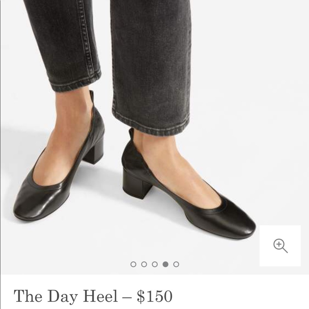 Black Leather Day Heel || Everlane